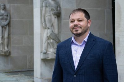 Jason Higgins is a postdoctoral fellow in digital humanities and oral history at Virginia Tech. Photo by Mary Crawford for Virginia Tech.